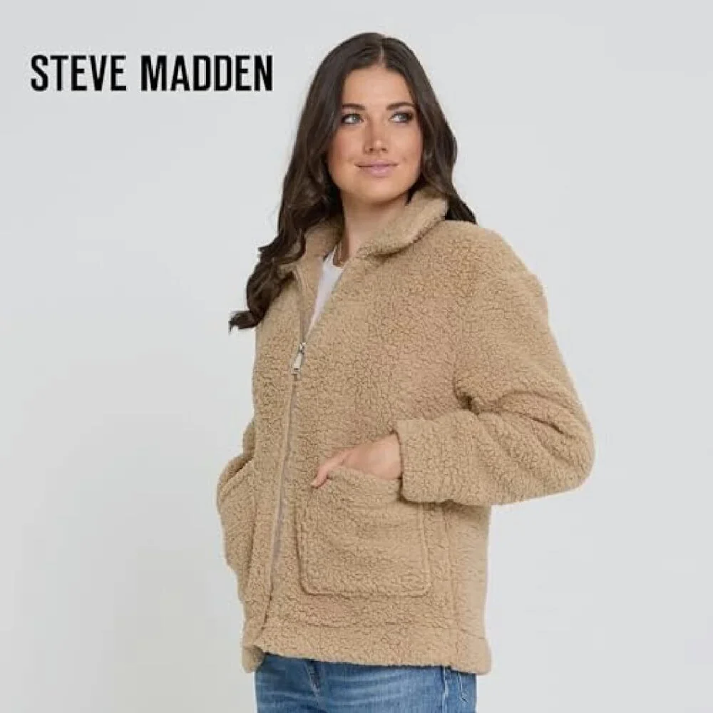Oversized Sherpa Jacket Winter Coat Faux Fur Fleece Plus Size XS-3X
